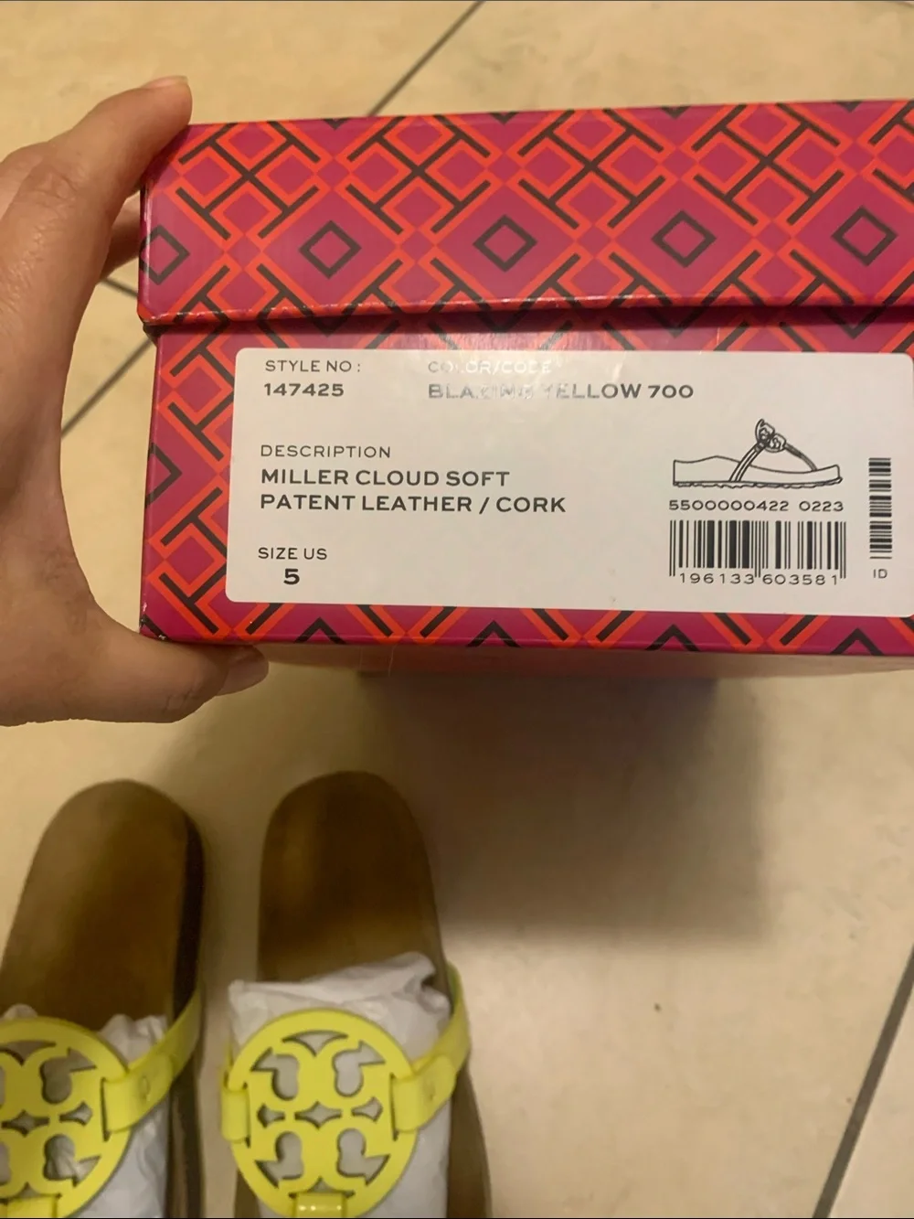 Yellow Logo Thong Sandals